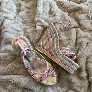 LoveShackFancy Pink and Multicolor Wedges